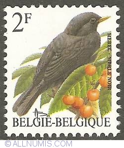 Image #1 of 2 Francs 1992 - Common Blackbird