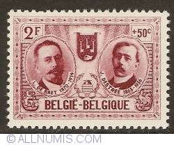 Image #1 of 2 Francs + 50 Centimes 1957 - Lodewijk De Raet and Jules Destrée