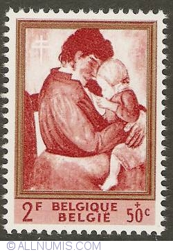 Image #1 of 2 Francs + 50 Centimes 1961 - Constant Permeke - Motherhood