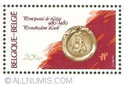 Image #1 of 20 + 10 Francs 1980 - Millennium of the Prince-Bishopry of Liège - Seal of Notger