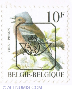 10 Francs 1990 - Common Chaffinch (Fringilla coelebs) - Precancelled