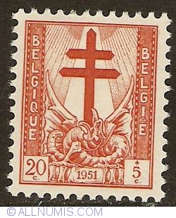 20 + 5 Centimes 1951 - Fight against tuberculosis