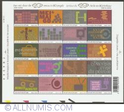 20 x 0,41 Euro 2002 - The 20th Century in 80 stamps Part IV Souvenir Sheet