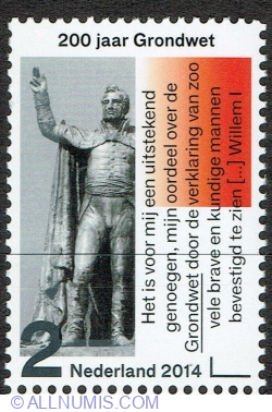 2° 2014 - O fotografie a statuii depunerii jurământului de Willem I