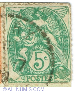 Image #1 of 5 Centimes 1925 - Allegorical subjects (Type Blanc)