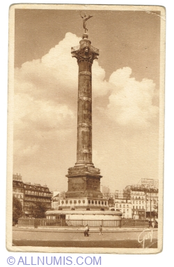 Paris - Place de la Bastille et Colonne de Juillet (1950)