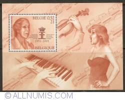Image #1 of 21 Francs / 0,52 Euro 2001 - 50th Anniversary Queen Elisabeth International Music Contest Souvenir Sheet