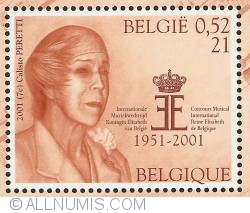 21 Francs / 0,52 Euro 2001 - Queen Elisabeth
