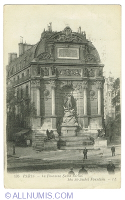 Image #1 of Paris - Fontaine Saint-Michel (1920)
