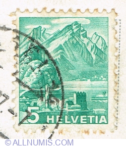 Image #1 of 5 Centimes 1936 - Pilatus Mountain viewed from Stansstad
