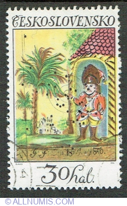 30 Haler 1974 - Soldier standing guard, target (1840)