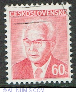 60 Haler 1975 - Gustav Husák (1913-1991), President