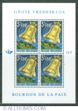 Image #1 of 18 Francs 1963 - Peace Bell ringing over Globe