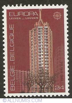 Image #1 of 24 Francs 1987 - Louvain - Tower St. Maartensdal
