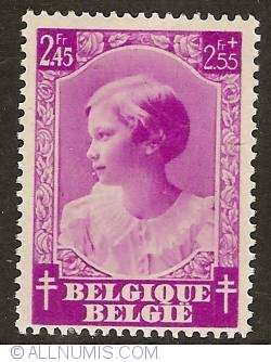 Image #1 of 2,45 + 2,55 Francs 1937 - Princess Joséphine-Charlotte