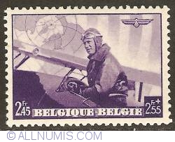 Image #1 of 2,45 + 2,55 Francs 1938 - King Leopold III Aviator
