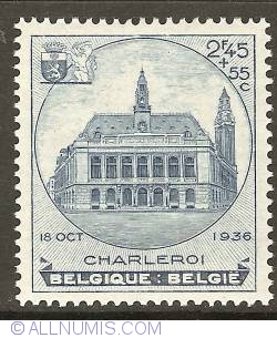 Image #1 of 2,45 Francs + 55 Centimes 1936 - City Hall of Charleroi