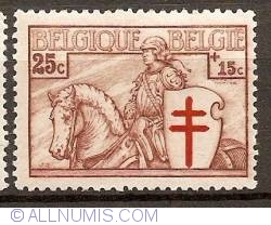 25 Centimes + 15 Centimes 1934 - Knight