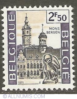 2,50 Francs 1971 - Mons - City Hall and Belfry