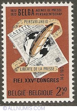 Image #1 of 2,50 Francs 1972 - 50th Anniversary of Belga