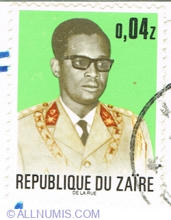 0.04 Zaire 1973 - President Joseph D. Mobutu