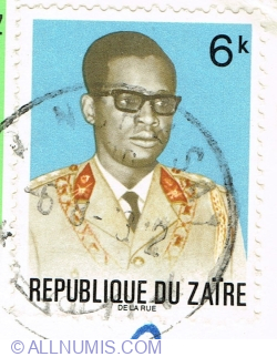 6 Makuta 1972 - President Joseph D. Mobutu