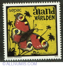 Image #1 of Varlden 2013 (Fără valoare nominală) - Fluture păun (Inachis io)
