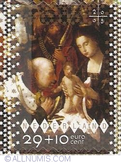 Image #1 of 29 + 10 Eurocent 2005 - December Stamp - Adoration by the Wise Men