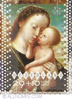 Image #1 of 29 + 10 Eurocent 2005 - December Stamp - Maria and Jesus