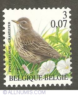 Image #1 of 3 Francs / 0.07 Euro 2000 Meadow Pipit
