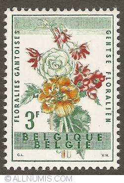 Image #1 of 3 Francs 1960 - Floralies of Ghent - Begonia