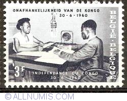 Image #1 of 3 Francs 1960 - Congo independence - Radio broadcast