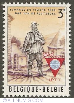 Image #1 of 3 Francs 1966 - Postman - World Congress of I.P.T.T.
