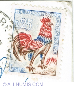 0.25 Franc 1962 - Gallic Cock (Gallus gallus domesticus)