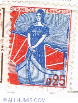 Image #1 of 0.25 Francs 1960 - Marianne in the boat
