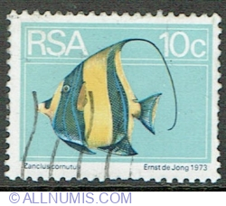 10 Cents 1974 - Moorish Idol (Zanclus cornutus)