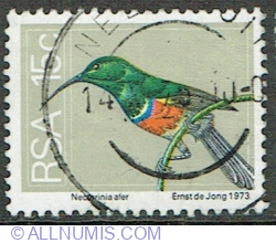 Image #1 of 15 Cents 1974 - Greater Double-collared Sunbird (Nectarinia afer)