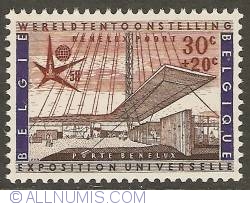 30 + 20 Centimes 1958 - Expo '58 - Benelux Gate