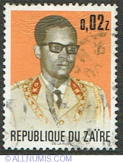 0.02 Zaire 1973 - President Joseph D. Mobutu