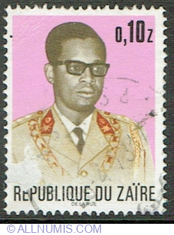 0.10 Zaire 1973 - President Joseph D. Mobutu