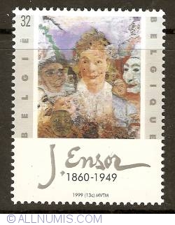 32 Francs 1999 - James Ensor - Old Lady with Masks
