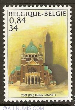 34 Francs / 0.84 Euro 2001 - Basilica of Koekelberg - Brussels