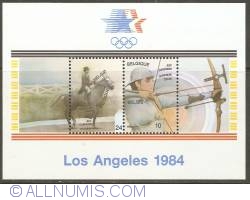 Image #1 of 34 Francs 1984 - Olympic Games Los Angeles - Souvenir Sheet