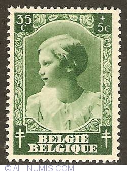 Image #1 of 35 + 5 Centimes 1937 - Princess Joséphine-Charlotte