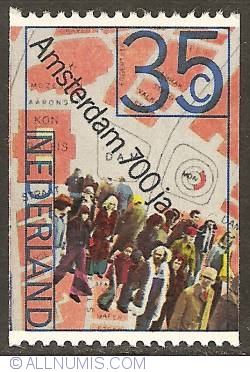 35 Cent 1975 - Amsterdam 700 years (without perforation left and right)