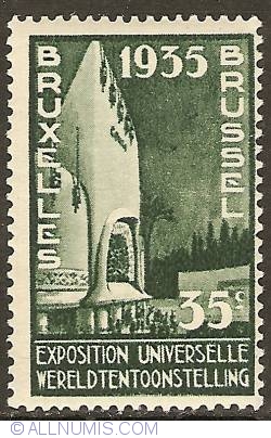Image #1 of 35 Centimes 1934 - World Expo '35 Brussels - Congo Pavilion