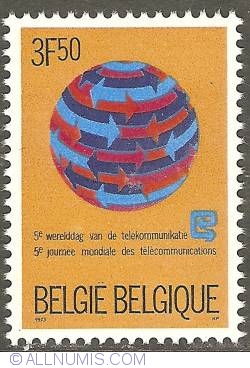 Image #1 of 3,50 Francs 1973 - 5th World Day of Telecommunication