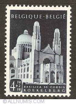 Image #1 of 4 + 2 Francs 1952 - National Basilica of the Sacred Heart Koekelberg