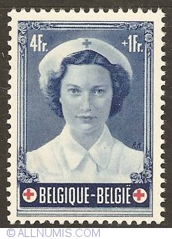 Image #1 of 4 + 2 Francs 1953 - Princess Joséphine-Charlotte