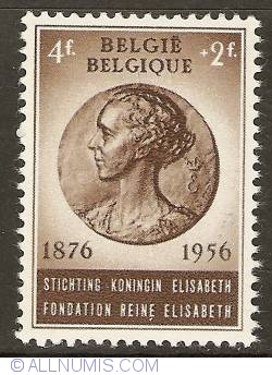 Image #1 of 4 + 2 Francs 1956 - 80th Anniversary of Queen Elisabeth